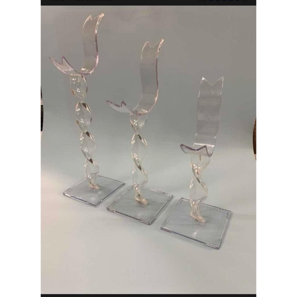 Expositor pedestal torcido acrílico para sapato/tênis