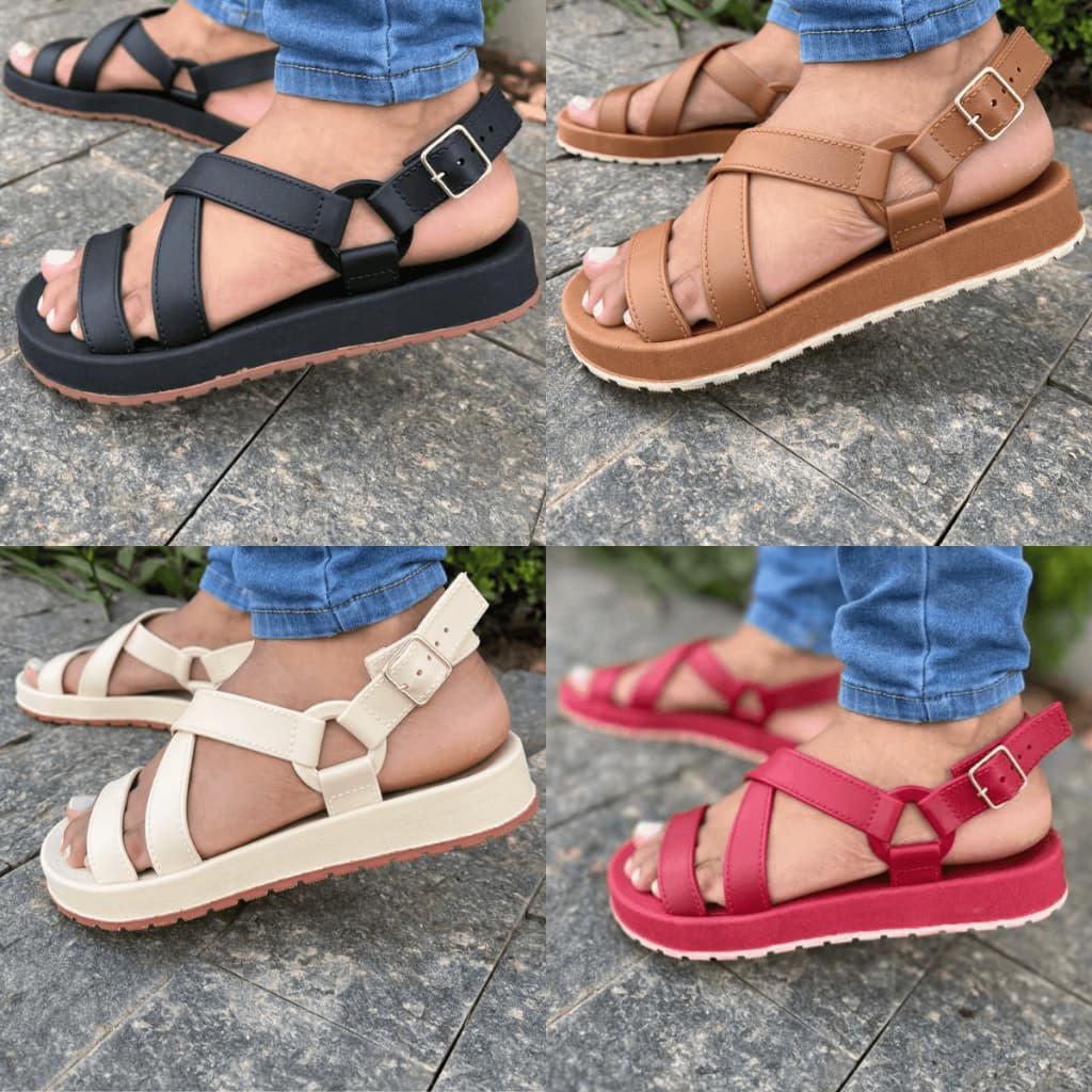 Sandália Papete Feminina Dunas Confortável e Macia Dia a Dia