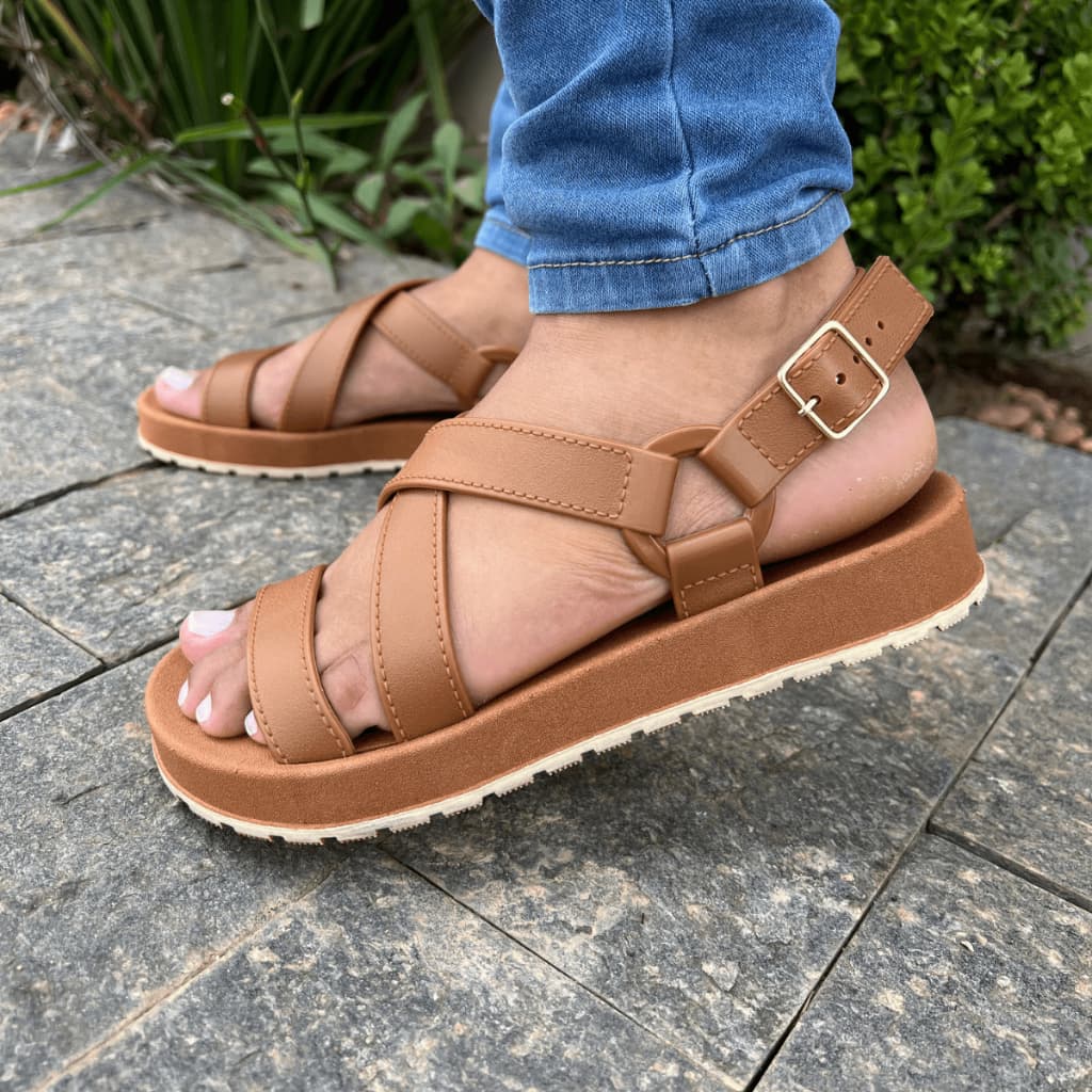 Sandalias Papete Feminina Dunas Estilosa e Confortável Verão
