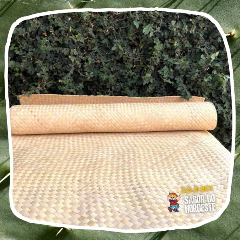 Esteira de Palha Trançada Tapete Artesanal Decoração Praia