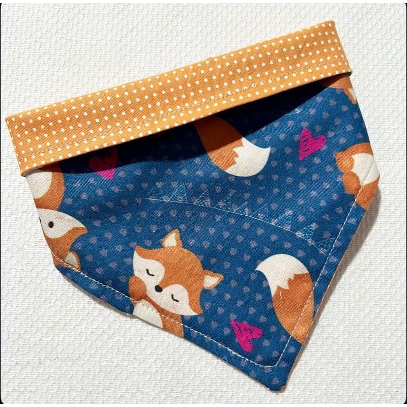 Bandana Pet Dupla Face Raposas