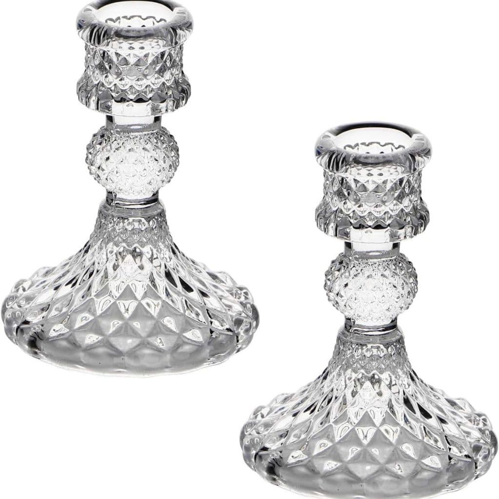 Kit 2 Porta Castiçal De Vidro Porta Velas Enfeite Decoração Suporte De vela Cartiçal Mesa Candelabro