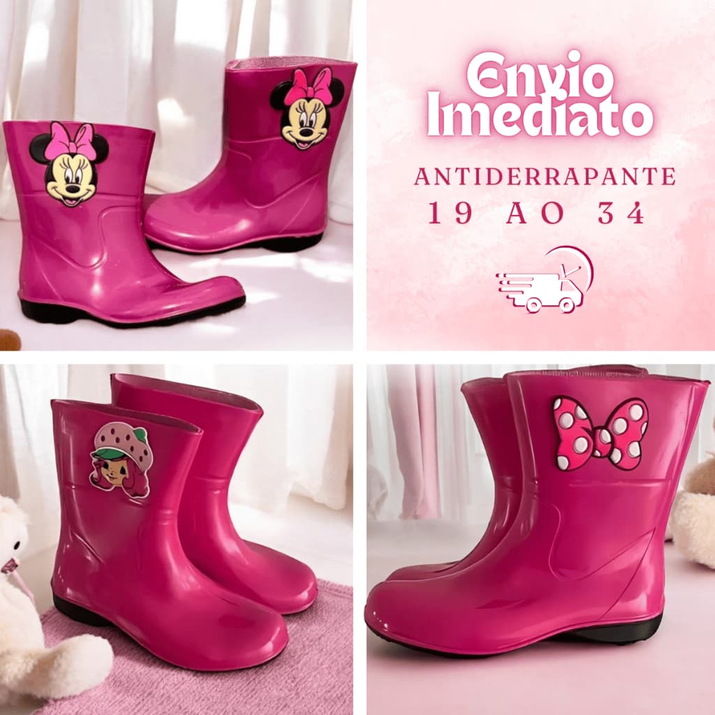 Galocha Infantil  Feminina 19 AO 34 Bota Impermeavel Bota Galocha