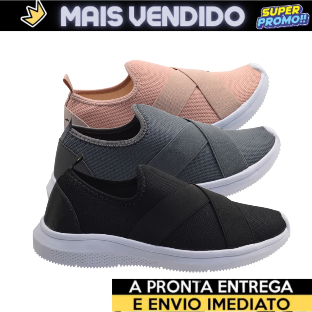 Slip on Calce Fácil Meia Feminino Super Macio e Confortável Treino e Academia  E41