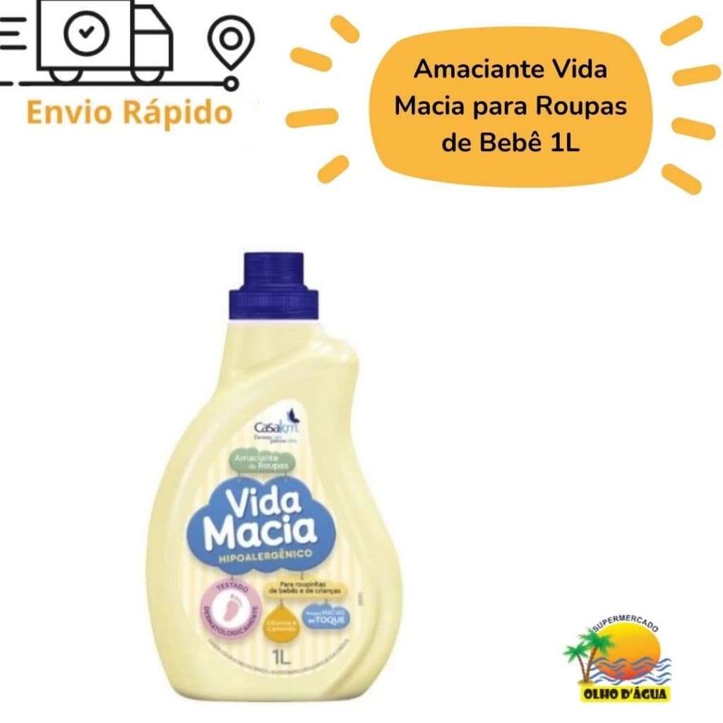 Amaciante Vida Macia para Roupas de Bebê 1L