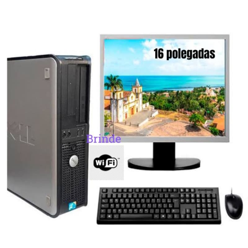 computador optpllex 380 Dell core 2 duo ddr3 HD 500gb 4g ram monitor de 16 wifi