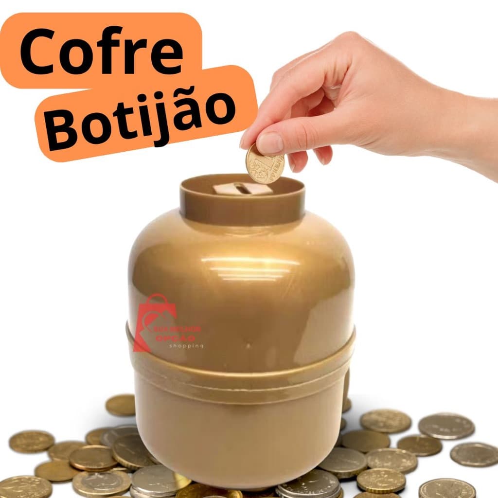 Cofre Botijão Para Moedas e Notas Cofre de Plástico