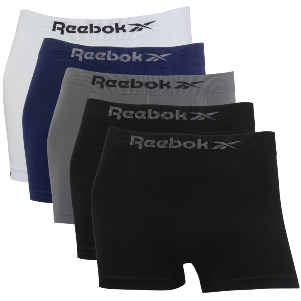 Kit 5 Cuecas Boxer Masculina Reebok Sem Costura Microfibra Original