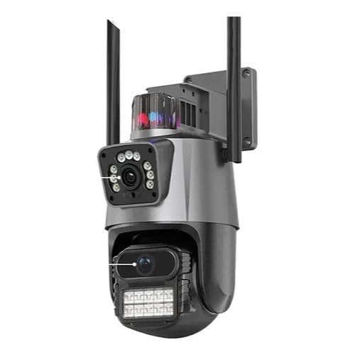 Câmera Segurança Wifi IP Dupla Lente Yoosee Visão Noturna Uso Externo Prova D'água Com Sirene