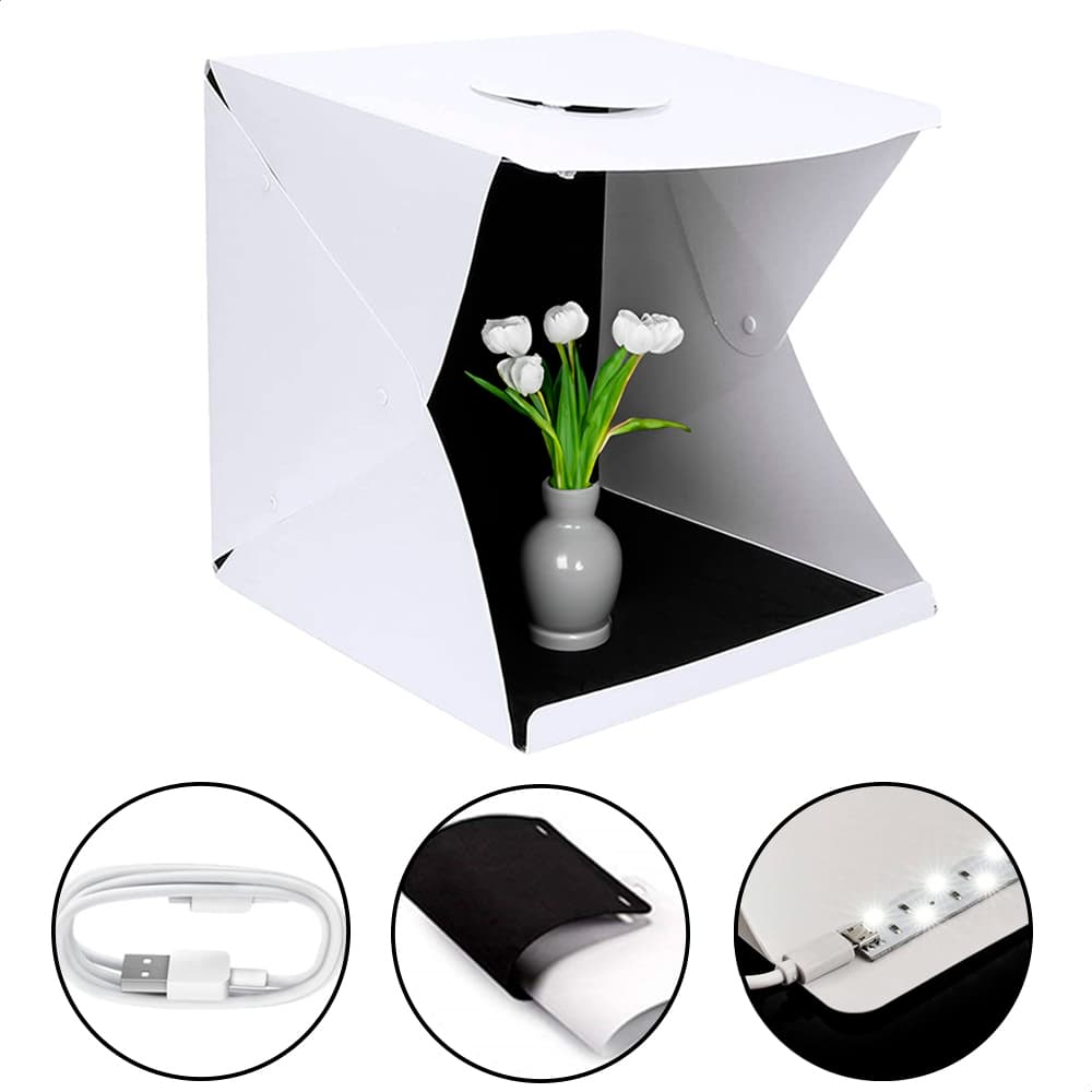 Mini Estúdio Fotográfico Portátil com Led USB Embutido Photo Studio 40cm x 40cm