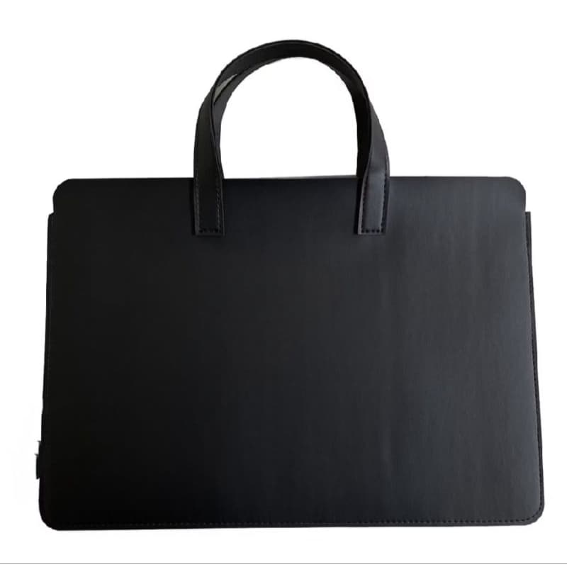 Sacola saco com alça pasta para notebook couro cor preta