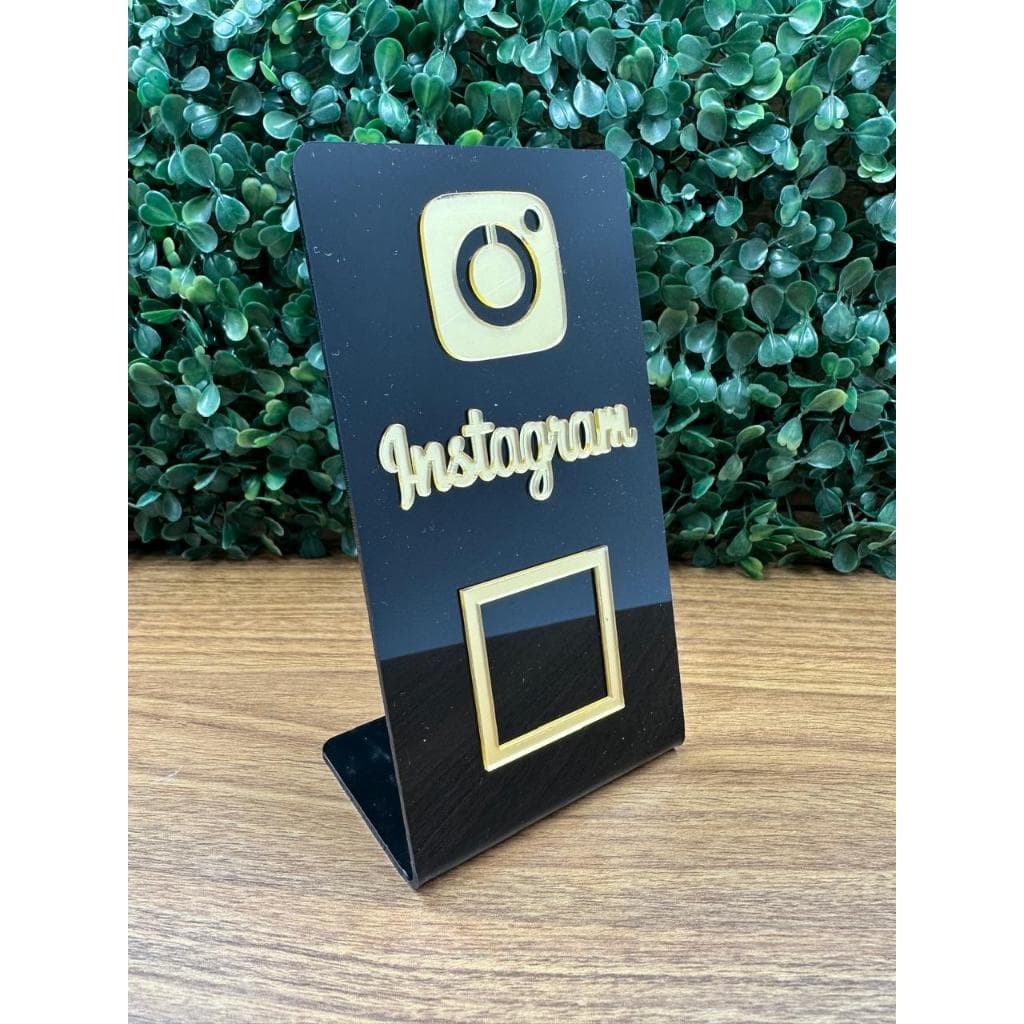 Plaquinha de Acrílico para QR Code - Perfil Insta