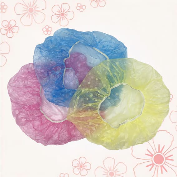 KIT 6/12 Toucas de banho transparente com bolinhas