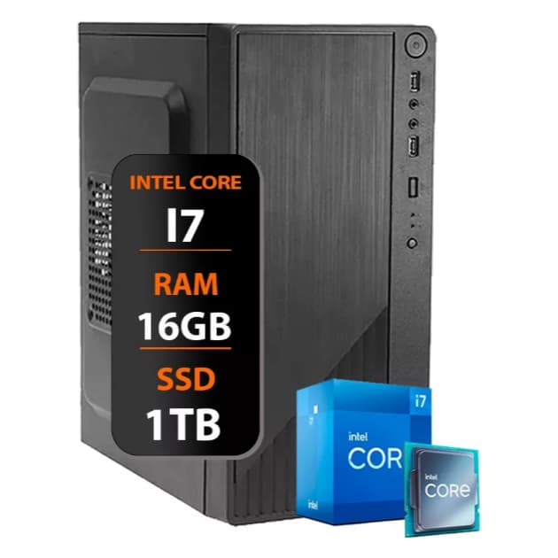 Computador Intel I7 16gb Ssd 1tb Fonte 500w Com DVD Interno
