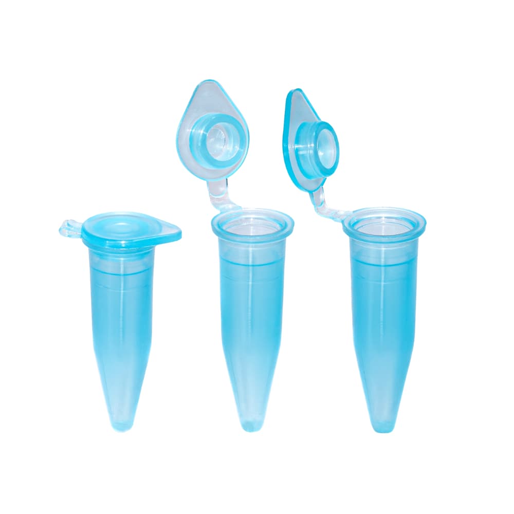 1000 Microtubo Flaco Plus 0,75ml Interno 1,5ml Externo Azul Capsula com Tampa
