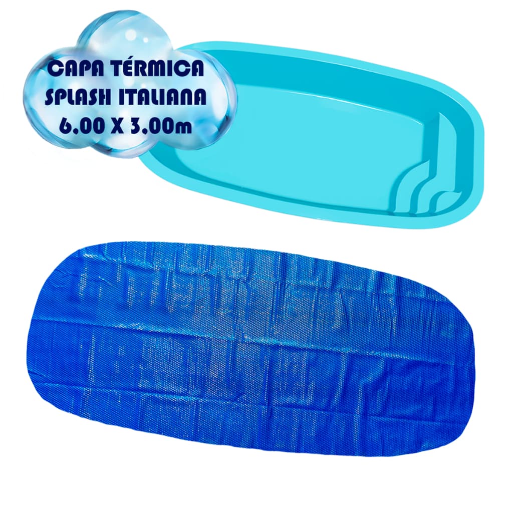 Capa Manta Lona Térmica Para Piscinas Splash Modelos Italiana 6,0 X 3,0 Metros - Igui