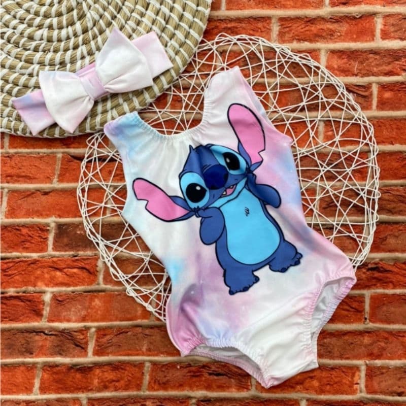 Biquini Infantil Maiô Menina Body Roupa De Praia Piscina Verão Minnie Carnaval Stich Barbie Magali