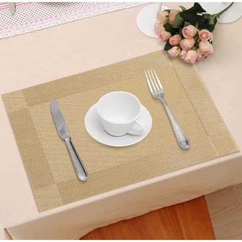 Kit Mesa Posta Jogo Americano Retangular Para Mesa 4 ou 6 Peças PVC