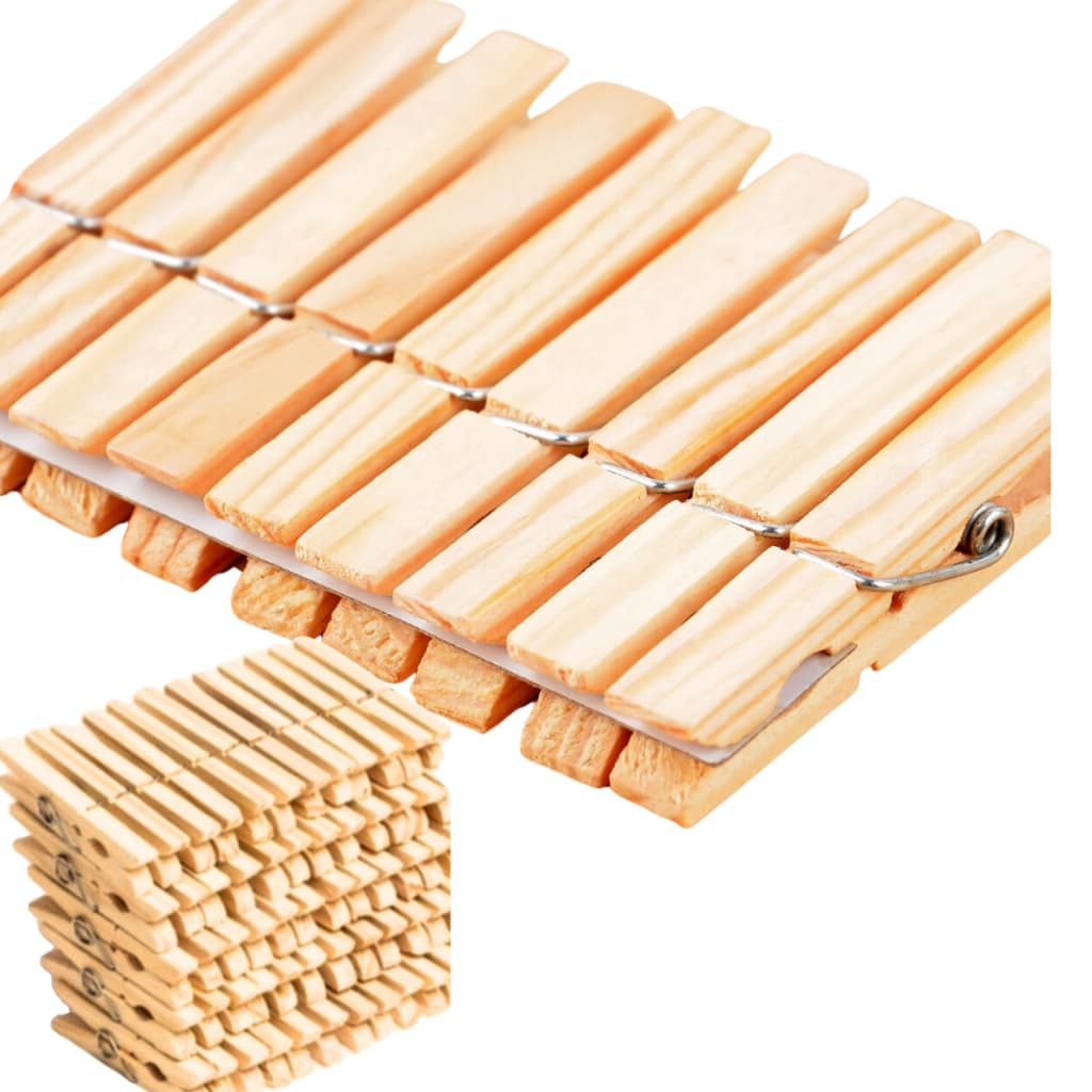 Kit prendedor Roupa Com 60 Unidades Madeira Pregador Varal Grampo Lavanderia - O MAIS VENDIDO