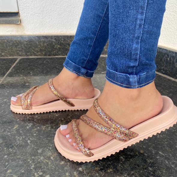 Papete Sandália Feminina Confortavel Moda Delicada Promoção