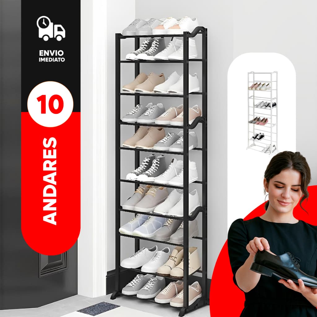 Sapateira Organizadora 10 Andares 20 Pares de Sapato Desmonta Resistente Vertical Barata