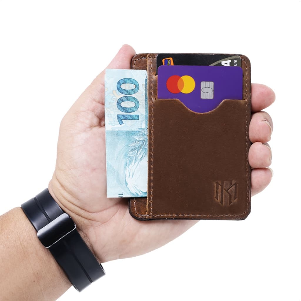 Mini Carteira Porta Cartão Em Couro Legítimo Barato Promoção