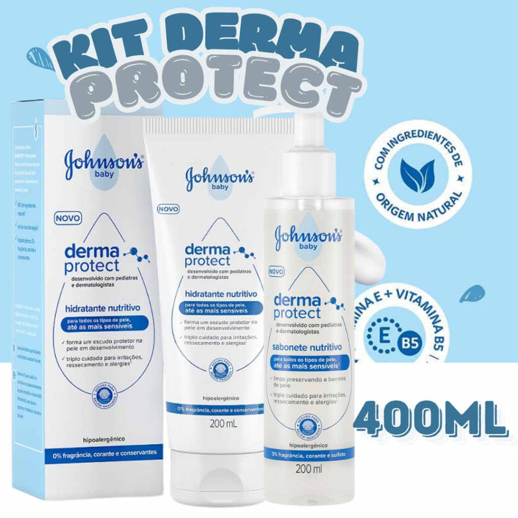 Kit Johnson's Derma Protect  Loção Nutritivo 200ml + Sabonete Liquido 200ml