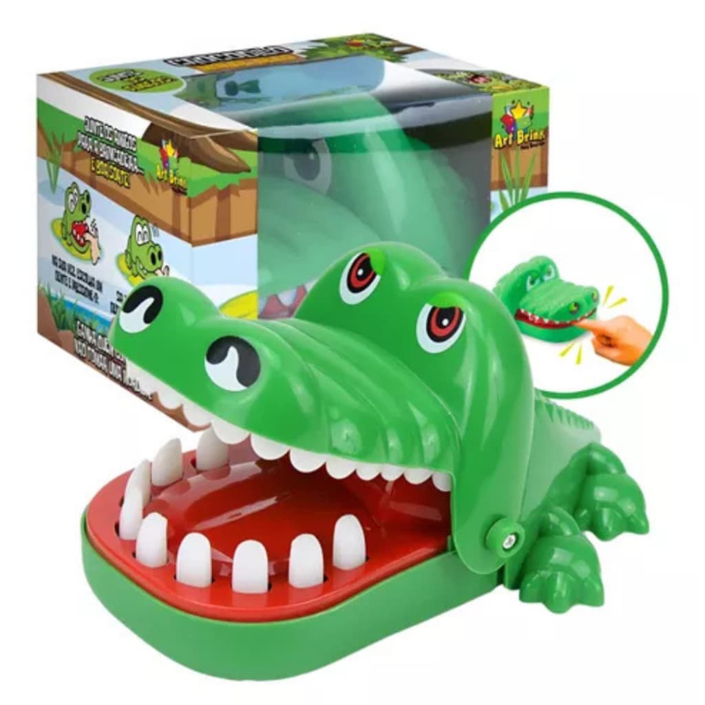 Brinquedo Jogo do Crocodilo Morde o Dedo Dentista Jacaré Engraçado