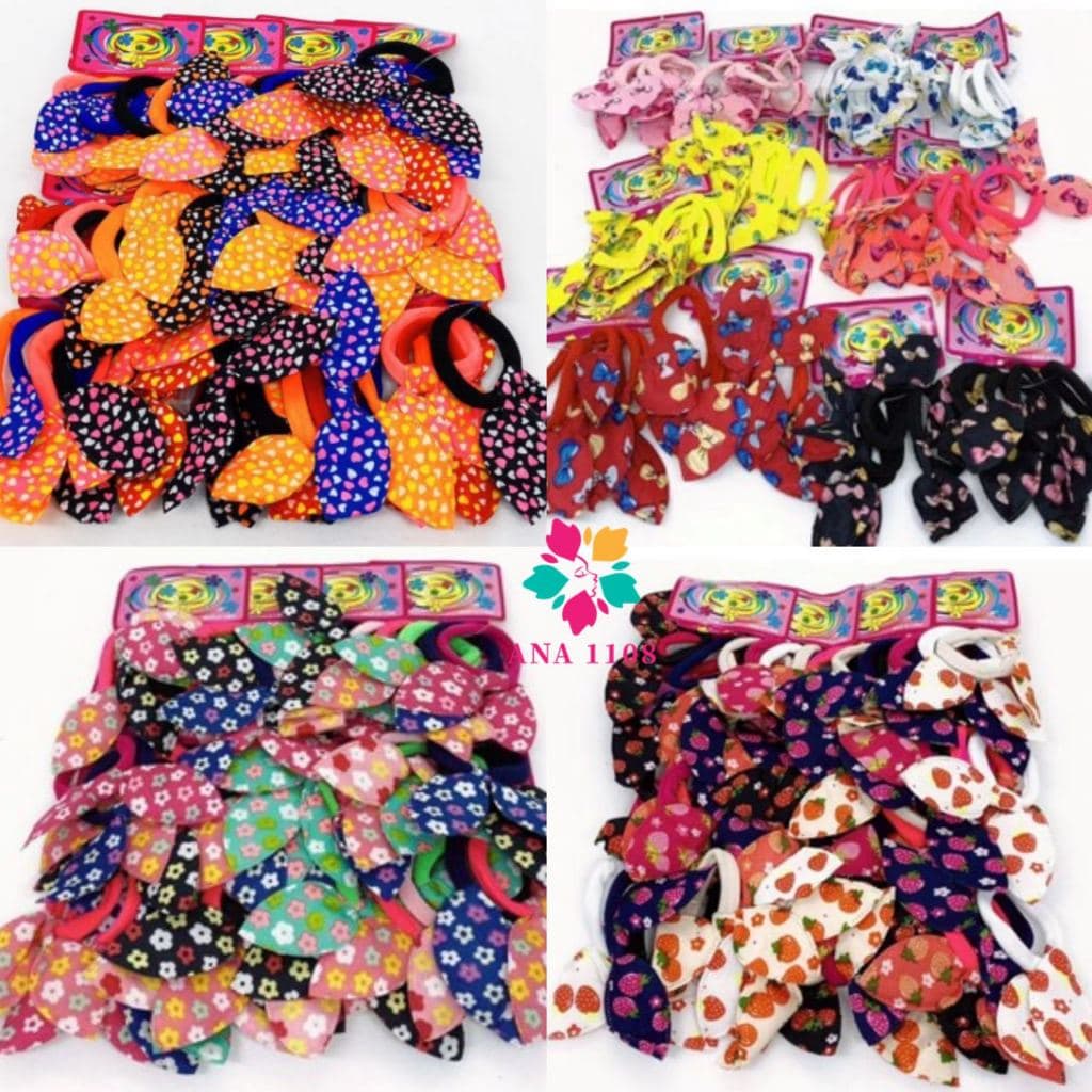 DAGUAN Rabicó Pra Cabelo Meia De Seda Com Enfeite com 48 Peças orelhas de coelho