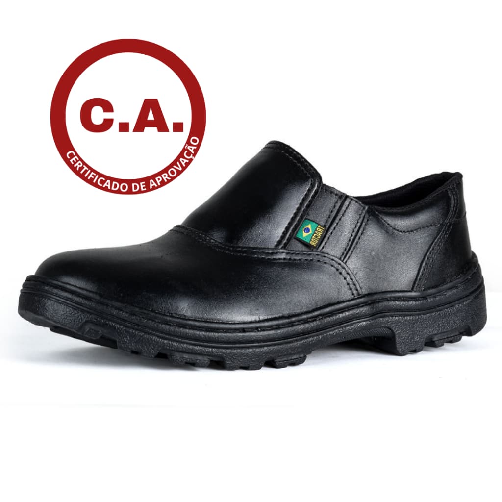 Sapato De Segurança De Elástico Em Couro Com Certificação Conforto