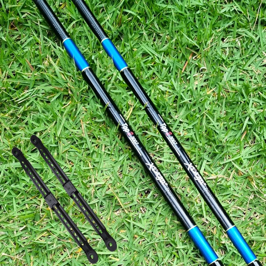 Kit Pesca 2 Vara Telescopica Fibra Vidro Carbono Vários Tamanhos Caniço Pescaria Pescador Tilápia Lambari Traíra Mão