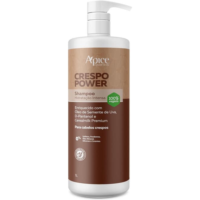 Apice Shampoo Hidratação Intensa Crespo Power 1L Cabelos Crespos
