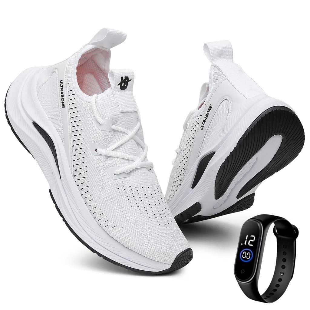 Tenis Feminino Esportivo Ortopédico Para Academia Corrida Crossfit + Relógio Digital