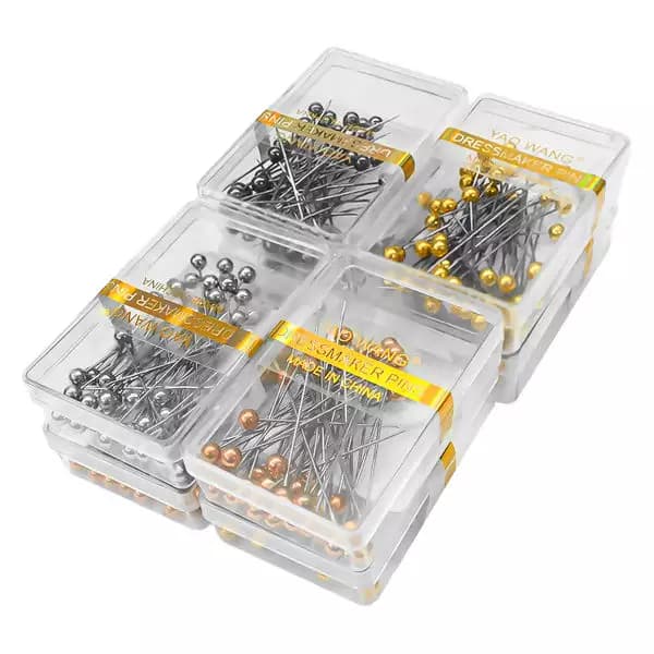 Kit Alfinete Cabeça Plástica e Metálica 1000 Unidades SP425 para Costura e Artesanato