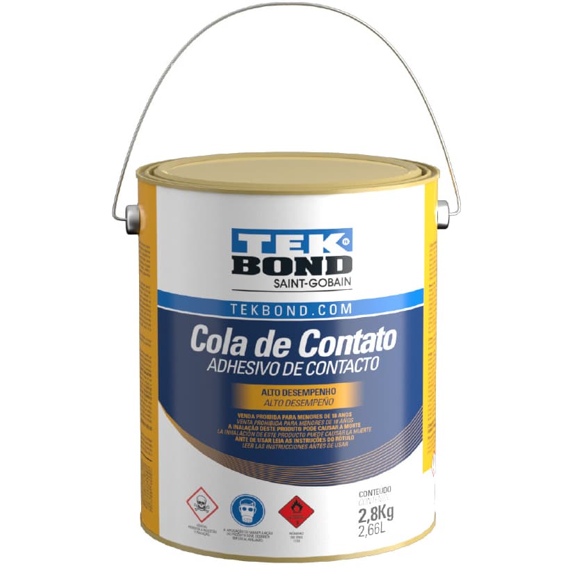 Cola de Contato Tekbond 2.850Kg Ideal para Couro, Borracha, EVA, Courvim, Fitas Borda e MDF
