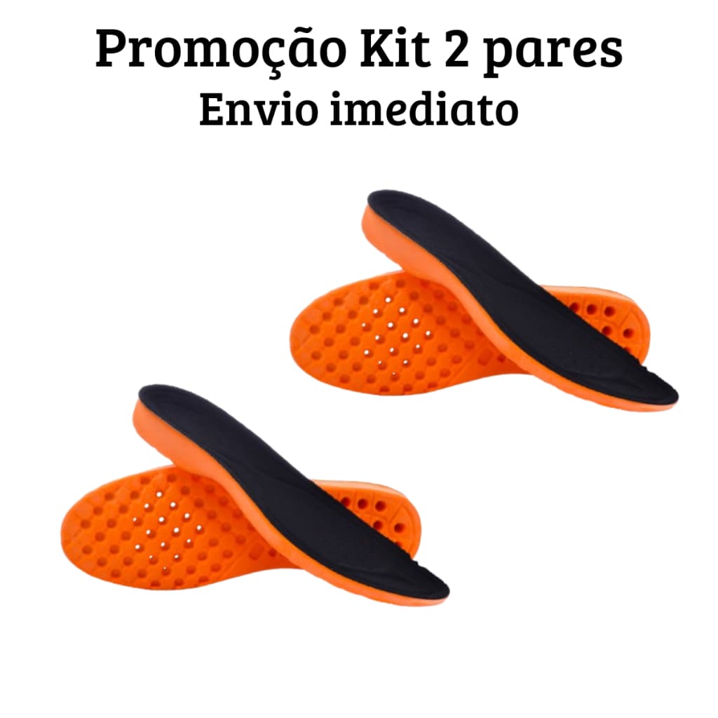 Kit 2 Palmilhas em Gel Ortopédica para Dores nos Pés Esporão Fascite Plantar