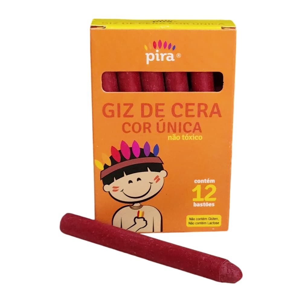 Giz de Cera Estaca 12 unid Lapis Estaca de Cera Acrilex Piratininga Maripel Faber-Castell