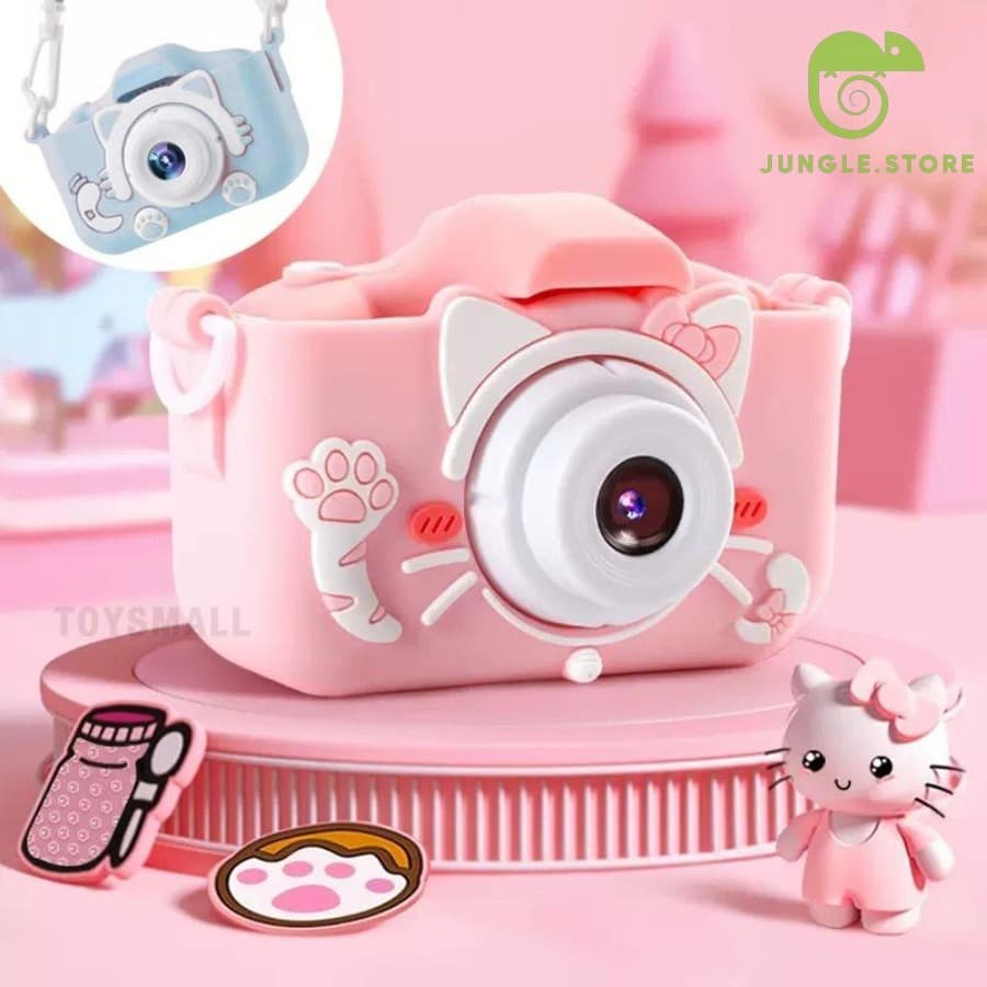 Mini Câmera Infantil Mini Recarregável Com Capa Video Jogos Fotos