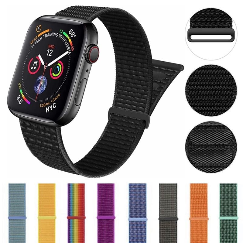 Pulseira Nylon Loop Velcro Compatível Com Watch Iwo 40-44mm Ultra 49mm Series