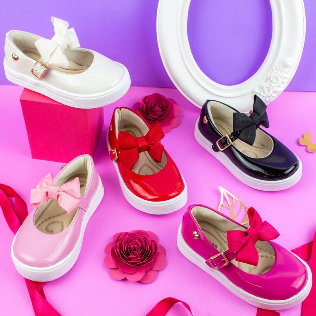 Sapatilha Boneca Laço Menina Infantil Daminha Casamento Batizado Confortável