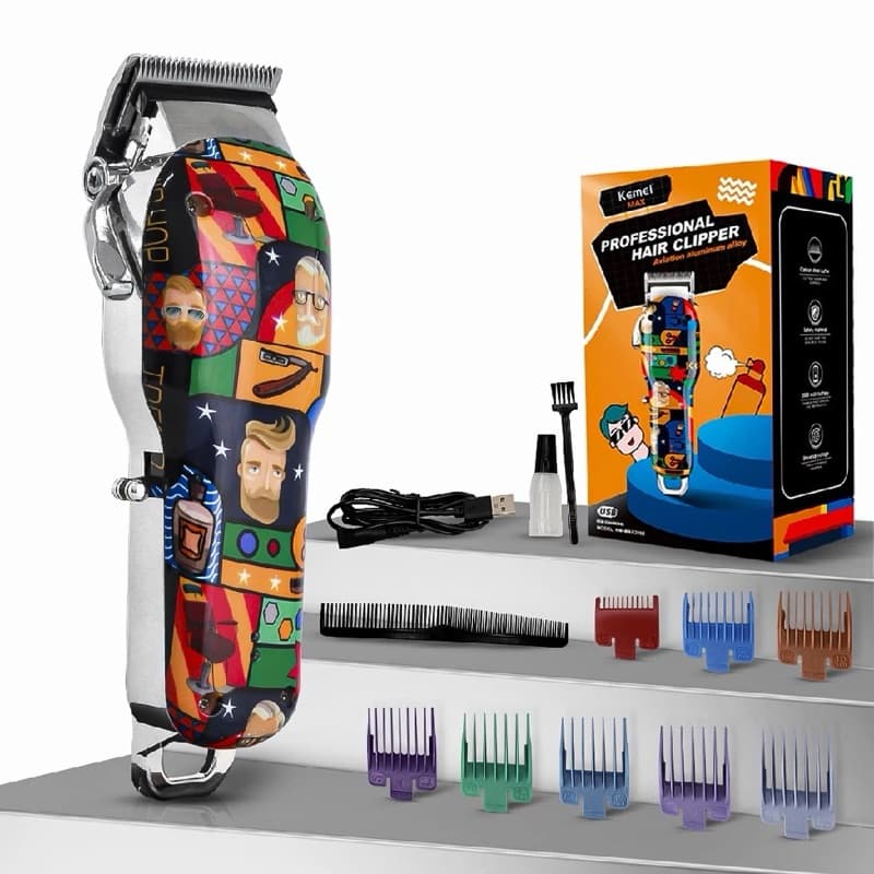 Máquina de Corte Kemei-MAX-2092 Profissional Clipper Cabelo, Aparador De Cabelo, Barbeador Multiuso