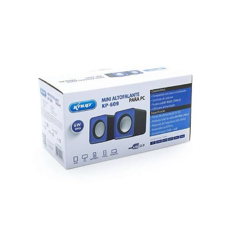 CAIXA DE SOM PARA PC USB P2 (KP-609) KNUP