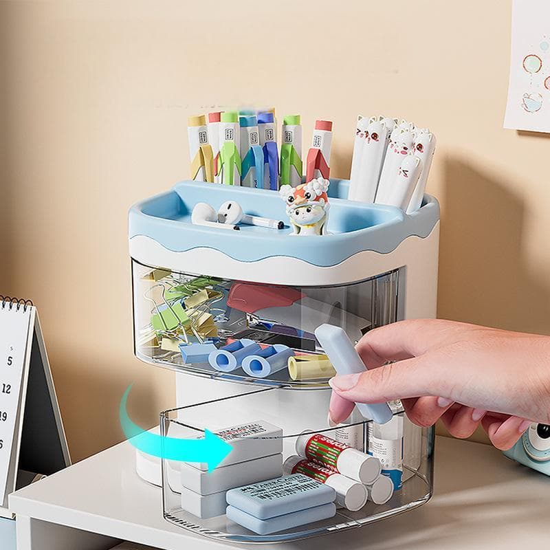 Porta Lápis Caneta Organizador De Mesa Com Divisorias De Gaveta Multiuso