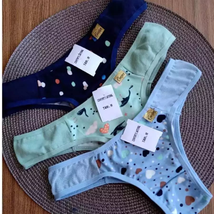 Kit 5 Calcinha Básica Conforto Lateral Tanga Feminina Calcinha Estampada Calcinha Adulto Confortável