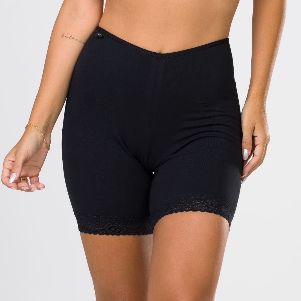 Bermuda Em Algodão Egípcio Com Renda Lingerie Shortinho Box Premium (513)