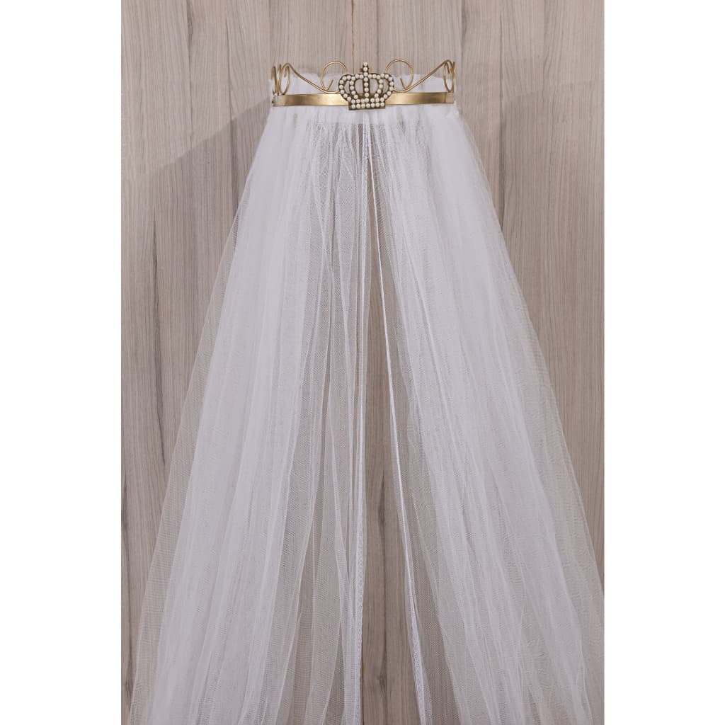 Mosquiteiro para Dossél em Tule com Renda - Véu para Dossel  - Cortinado para Dossél berço bebe