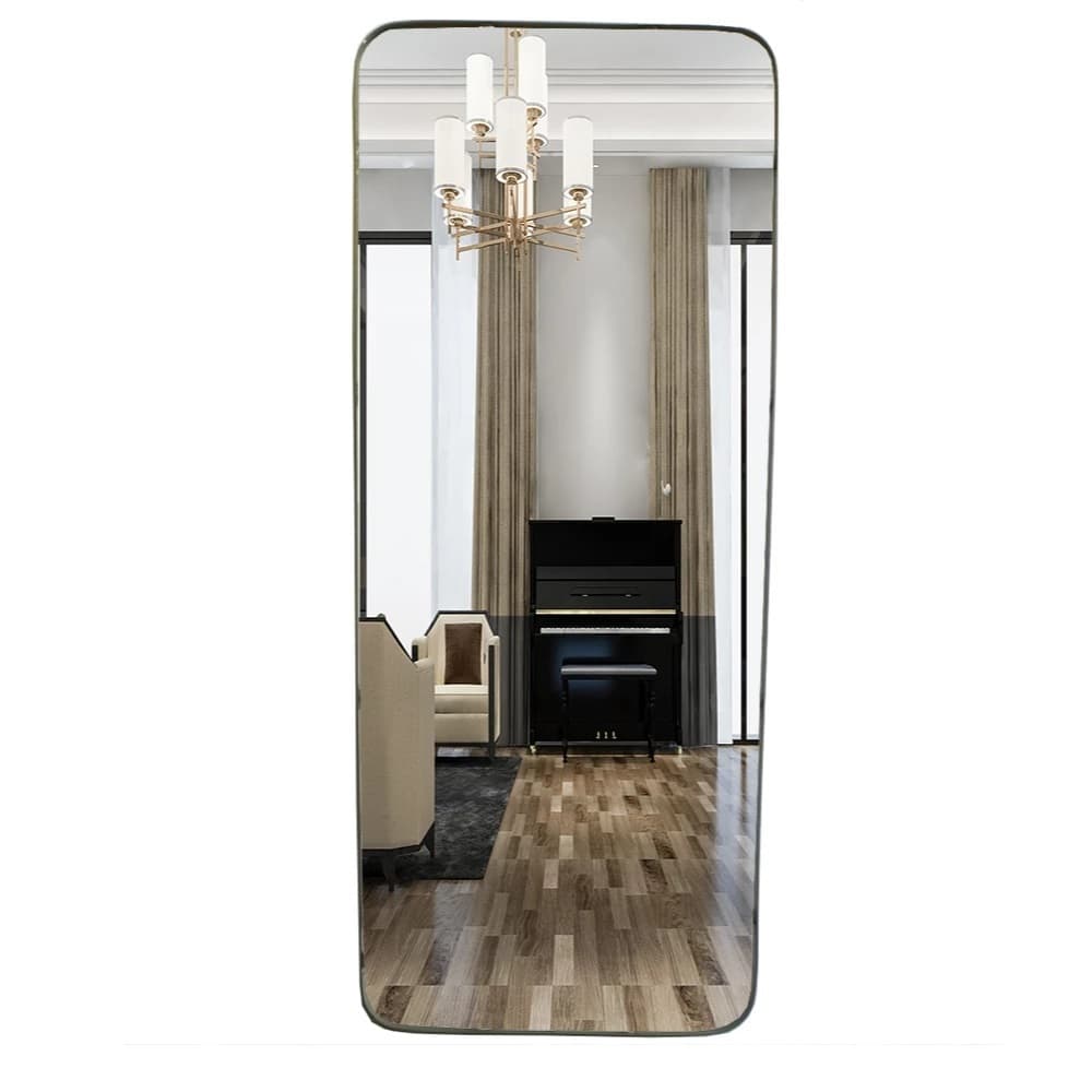 Espelho Retangular Moldura Em Alumínio 170cm x 70cm Grande Corpo Inteiro