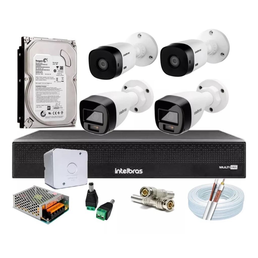 Kit 4 Cameras sendo 2 cameras com áudios