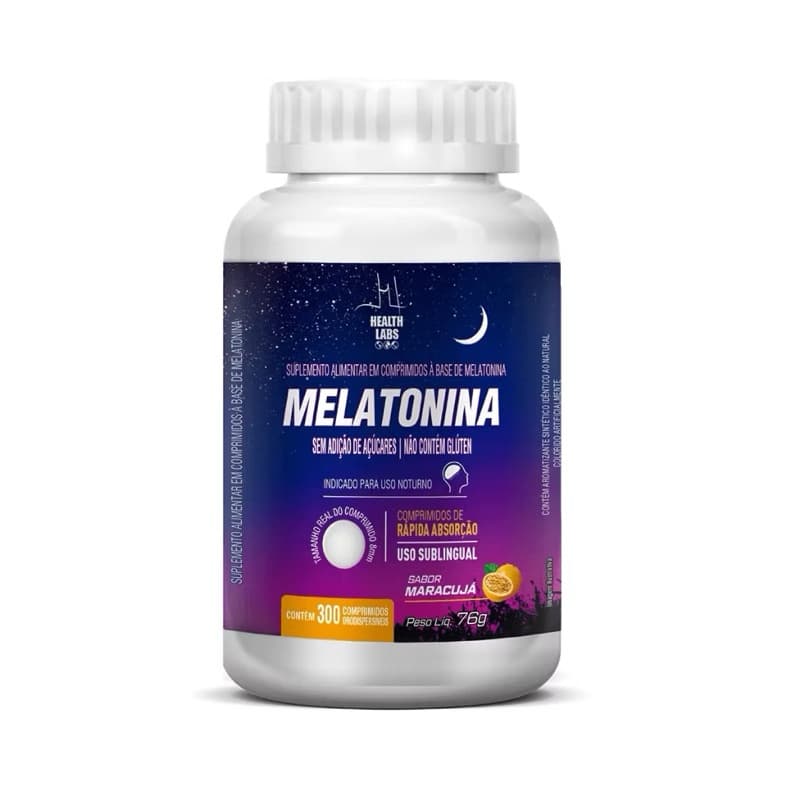 Melatonina Sublingual Sabor Maracujá 300 Comprimidos - Health Labs