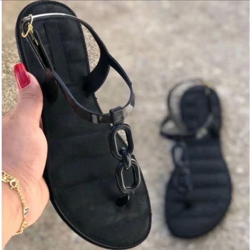 SANDÁLIA FEMININA INJETADA CORRENTE MODINHA PARA O DIA A DIA CASUAL MACIA